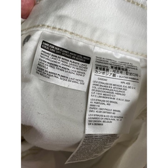 Levi's 569 Mens 32 White Denim Cotton Elastine Bermuda Shorts - Picture 3 of 5